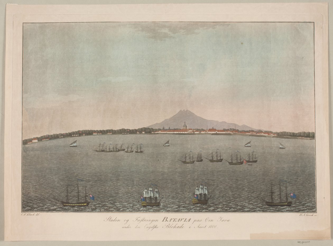 The City and Fortress of Batavia on the Island of Java under the English Blockade in the Year 1800 by Heinrich Grosch