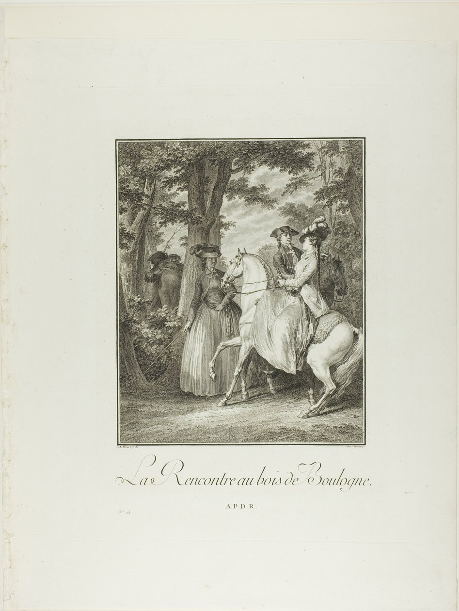 Meeting in the Woods of Boulogne, from Monument of the Physical and Moral Costume of the Late Eighteenth Century by Heinrich Guttenberg