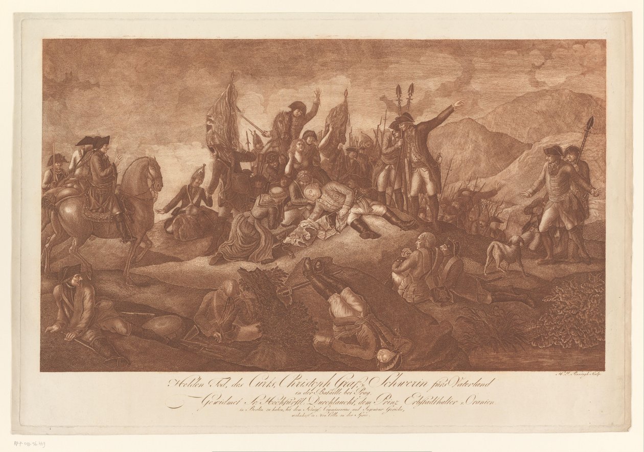 Heroic Death of Christoph Schwerin at the Battle of Prague by Heinrich Jan Penningh