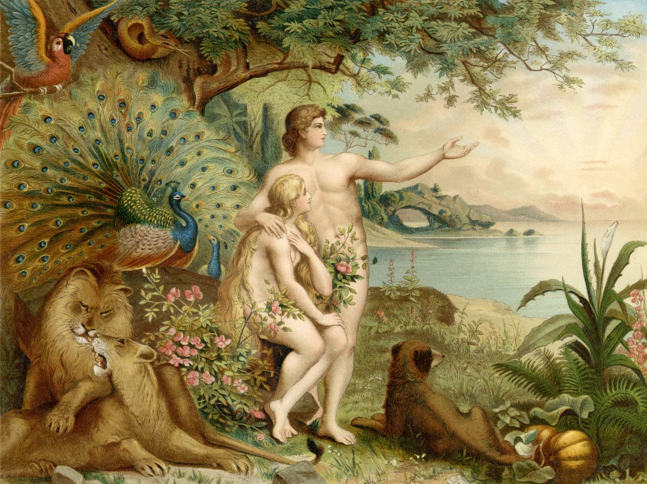 Adam and Eve in Paradise by Heinrich Jenny