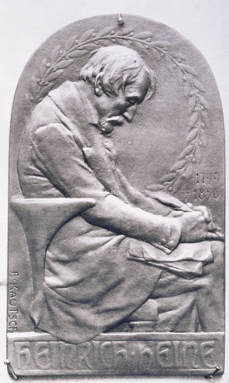 Portrait Medallion of Heinrich Heine (1797-1856) by Heinrich Kautsch