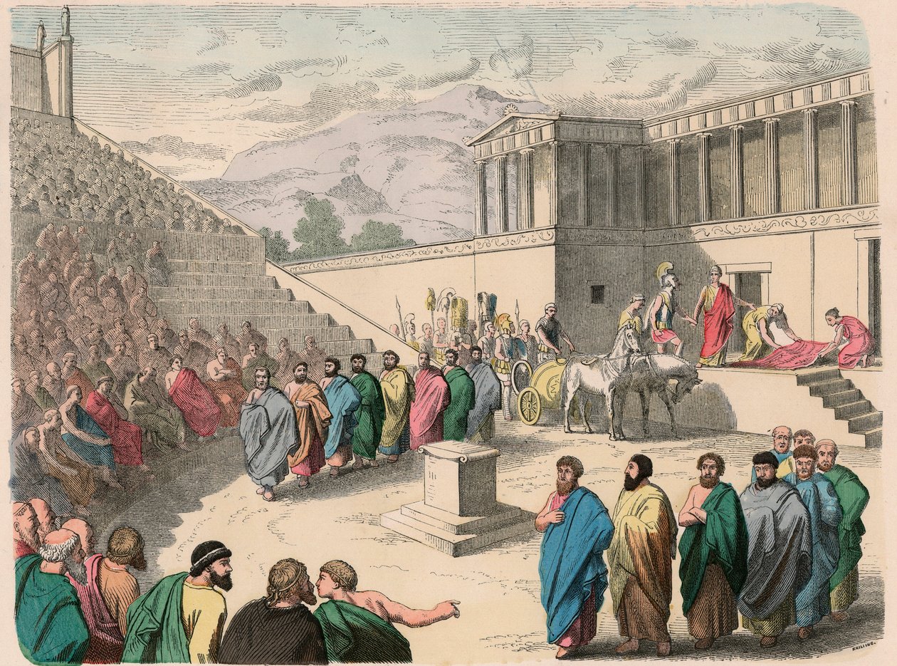 Ancient Greece: Theatre - Production of the Tragedy Agamemnon by Heinrich Leutemann