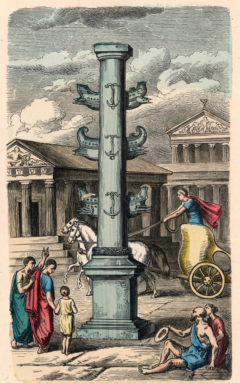 Ancient Rome: Forum Romanum, Column to commemorate a victory by Heinrich Leutemann