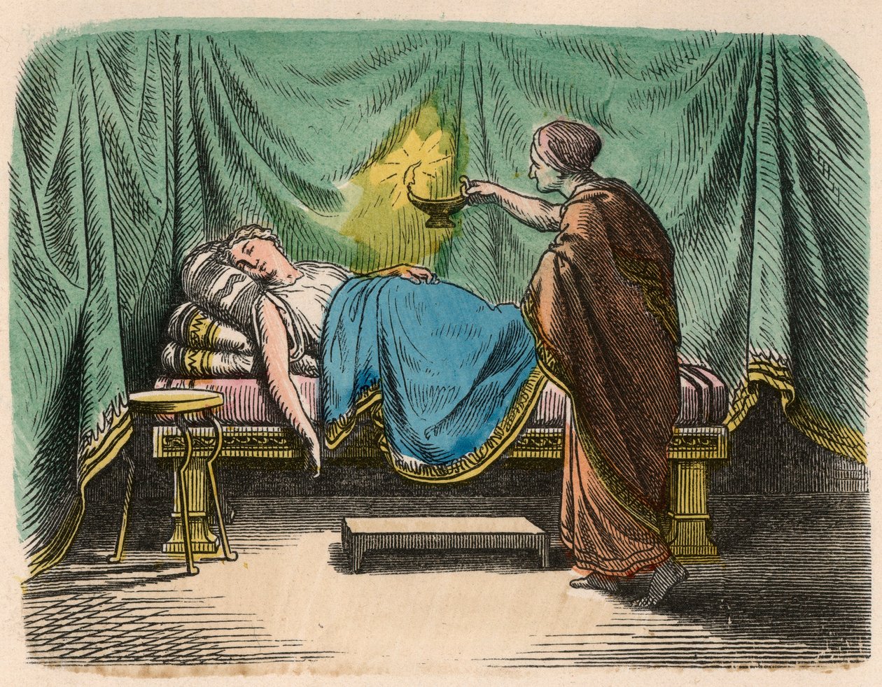 Greece at the time of the Republics: Bed by Heinrich Leutemann