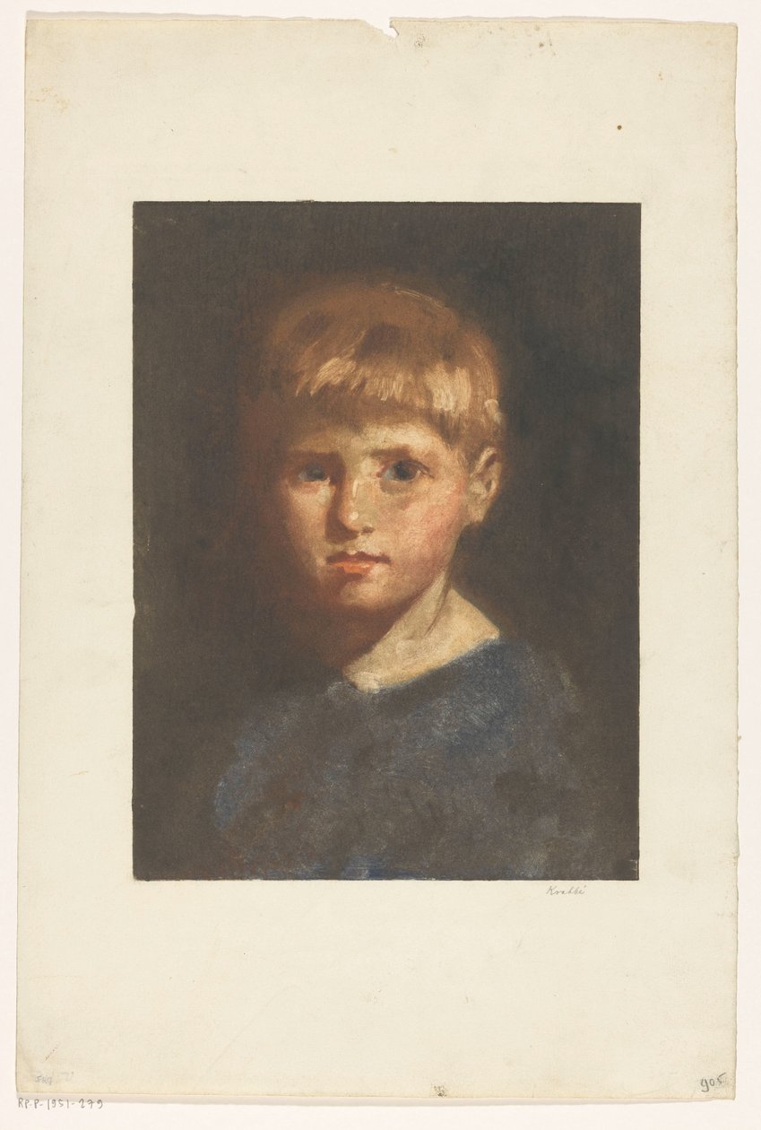 Portrait of an Unknown Boy by Heinrich M. Krabbé (signed by artist)