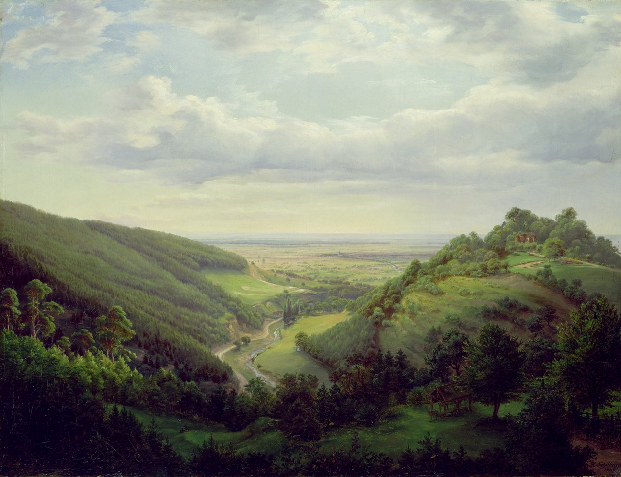 View from the Heilenberg Castle at Jugenheim on the Rhine, 1846 by Heinrich Schilbach