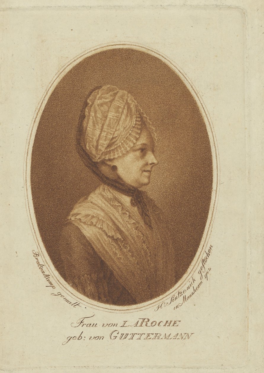 Sophie von La Roche, née Gutermann von Gutershofen by Heinrich Sintzenich