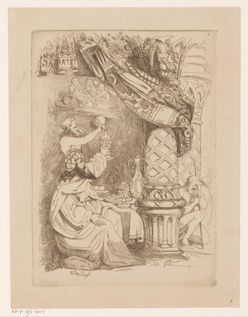 Man at a Banquet Being Served More Wine by Heinrich Vianden