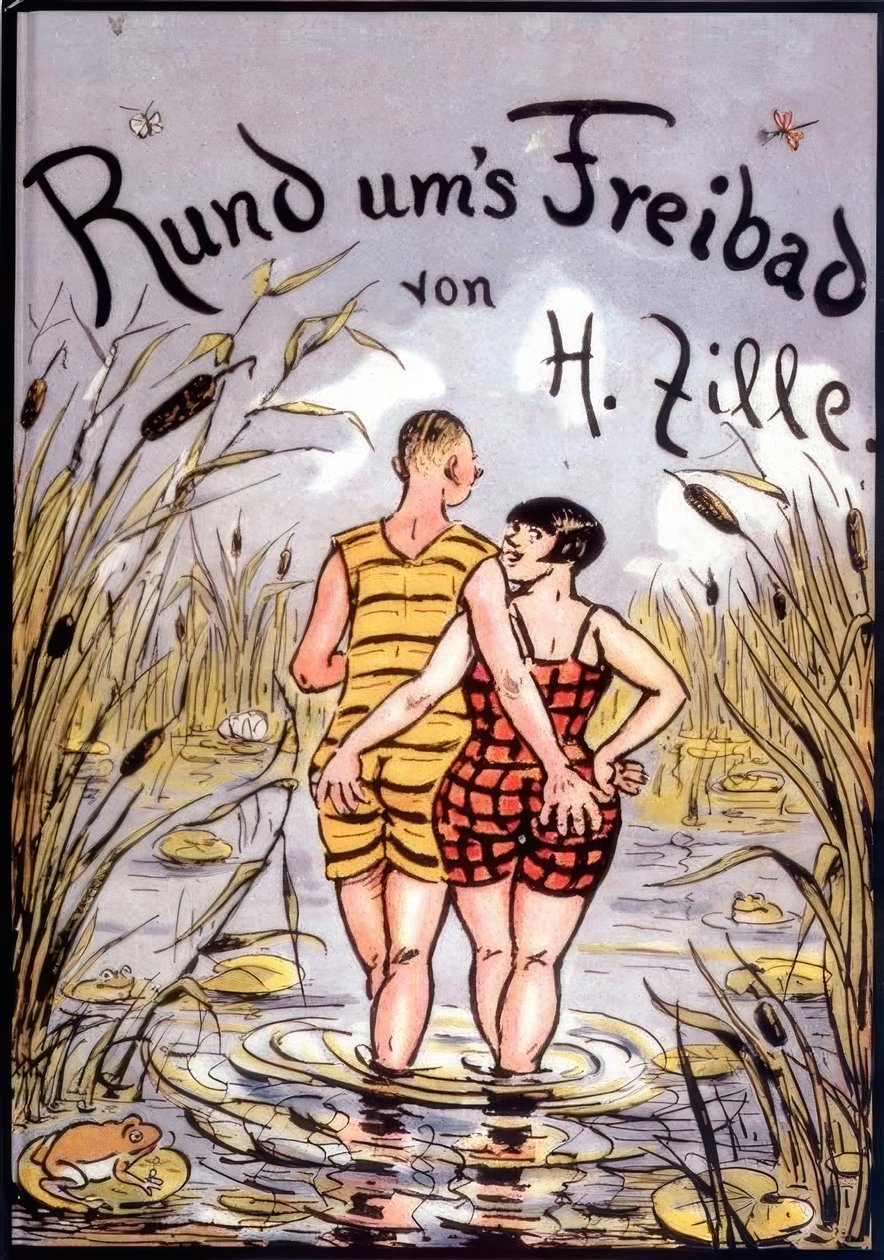 H.Zille, Rund um’s Freibad / Titelbild by Heinrich Zille