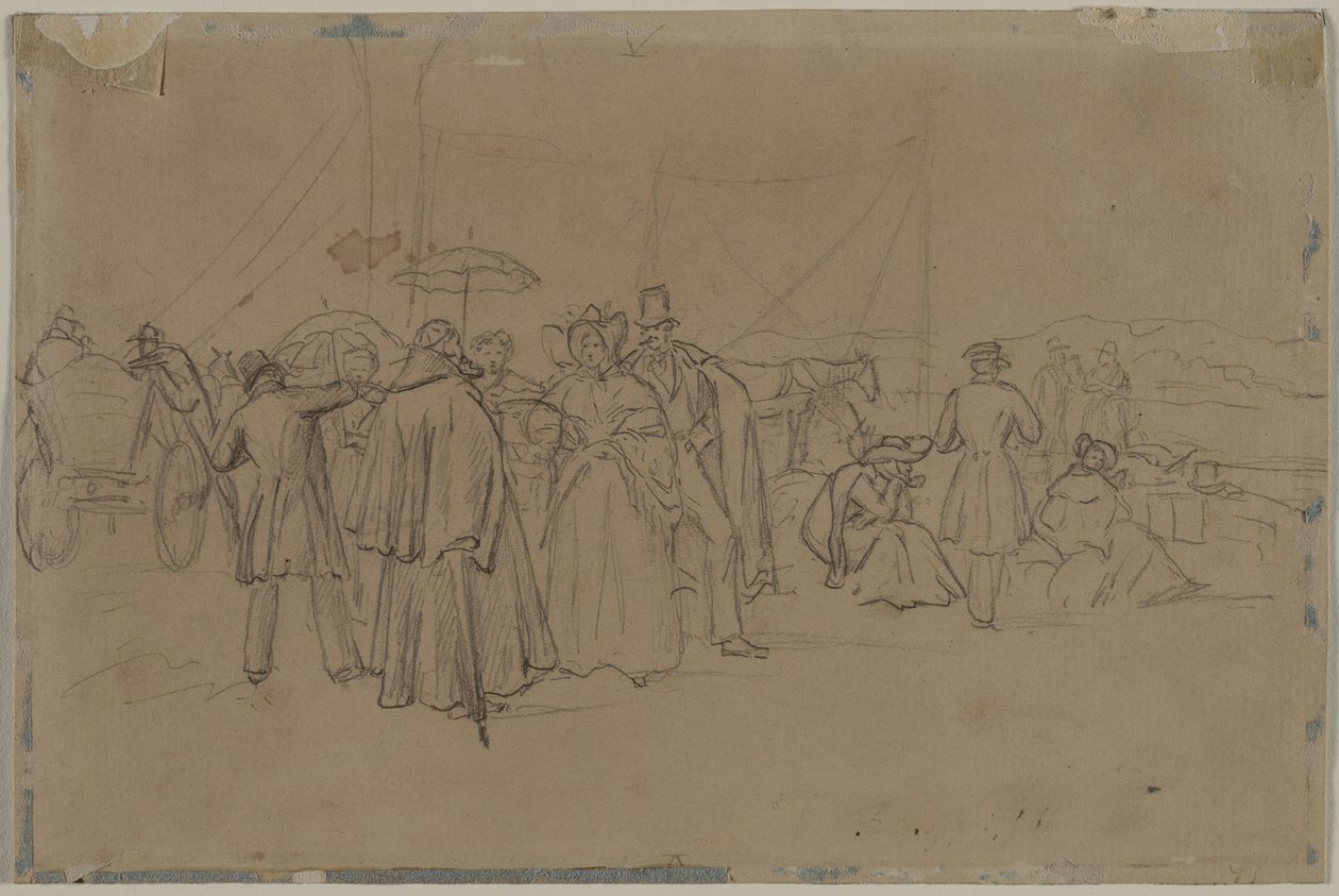 Passengers for Rhine Steamer (recto) Passengers for Rhine Steamer (verso) by Heinrich von Mayr