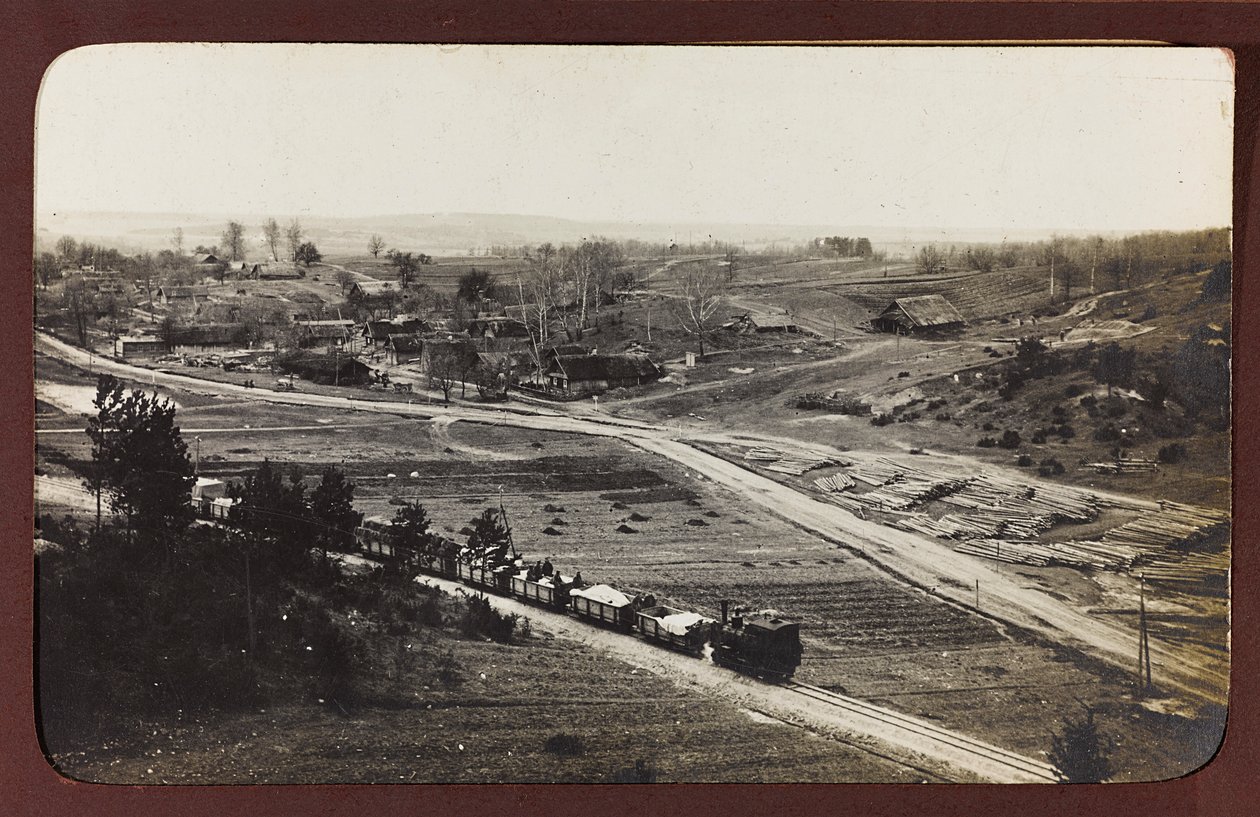 First World War: Ukraine in the years 1914-1916 during the invasion of the German army. Freight Train by Heldenfriedhof Dsessentniki (attr. to)
