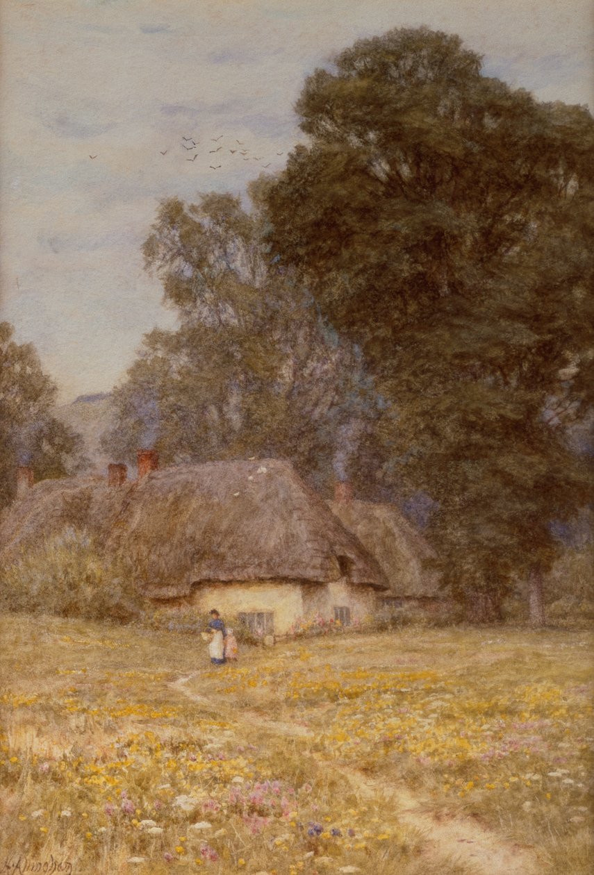 Cottages at Quidhampton, near Salisbury by Helen Allingham