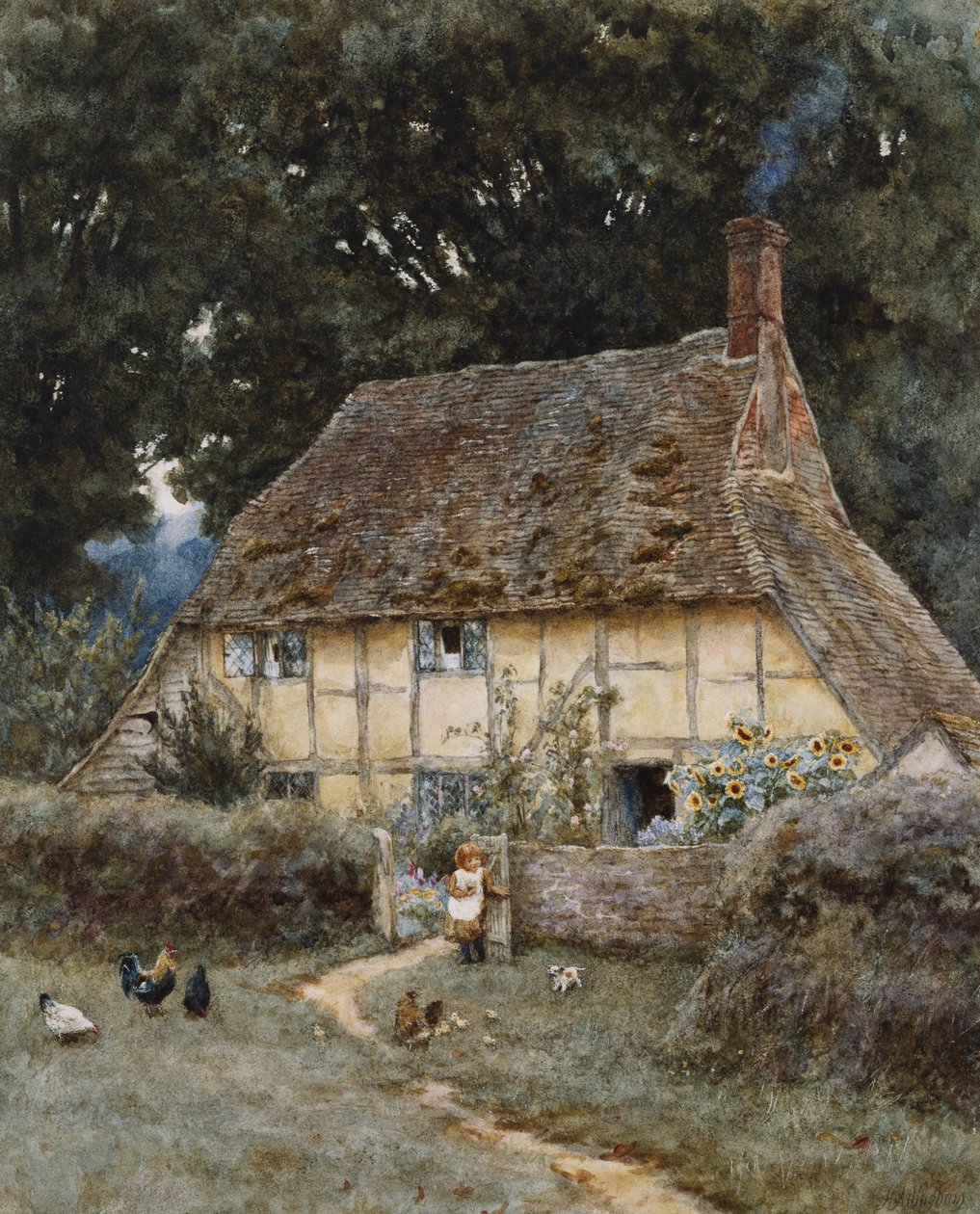 On the Brook Road, Near Witley by Helen Allingham