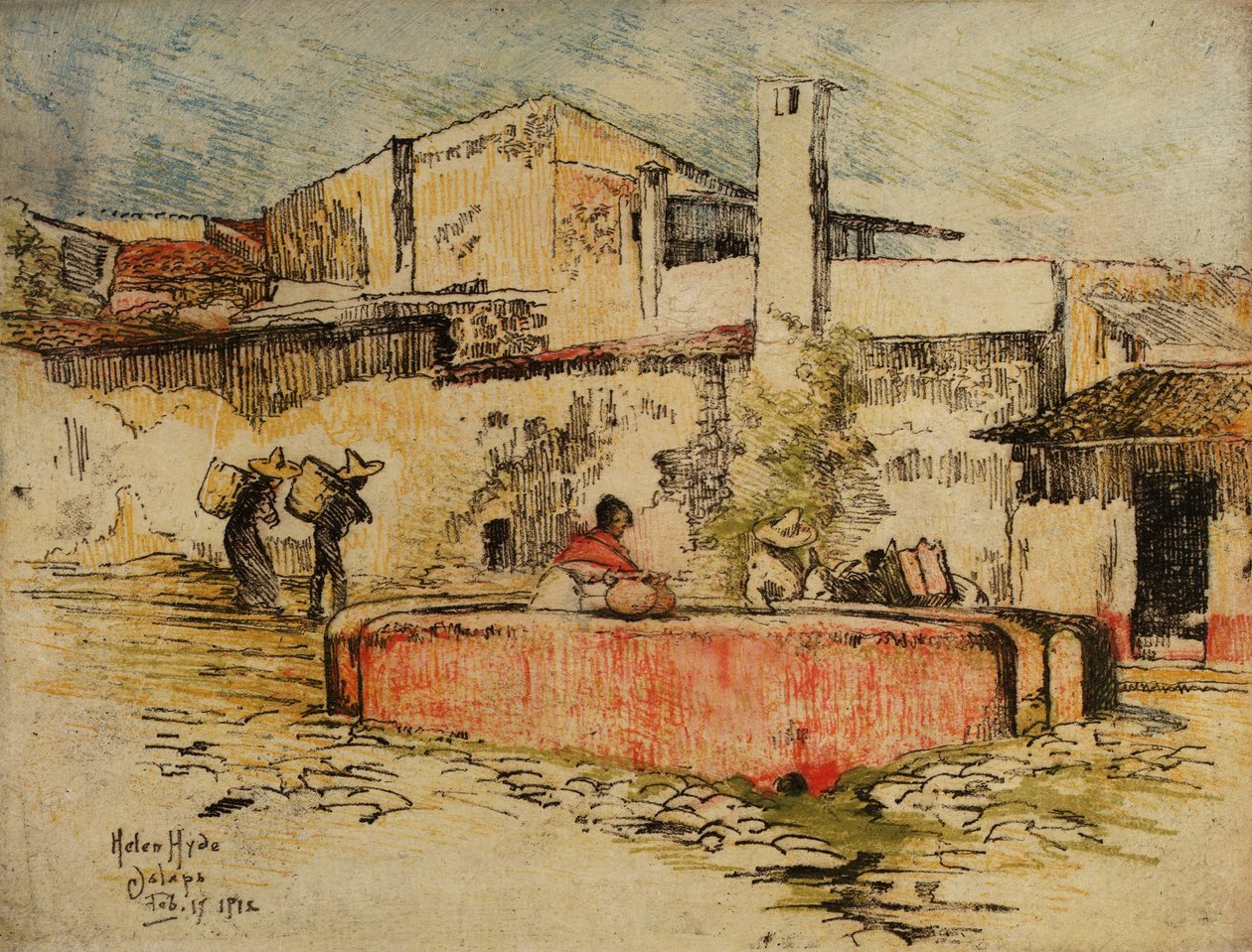 The Pink Fountain at Jalapa by Helen Hyde