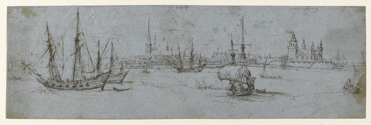 View of Elsinore and Kronborg Castle; A Study of Ships Under Sail, 1615-29 by Hendrick Cornelisz. Vroom
