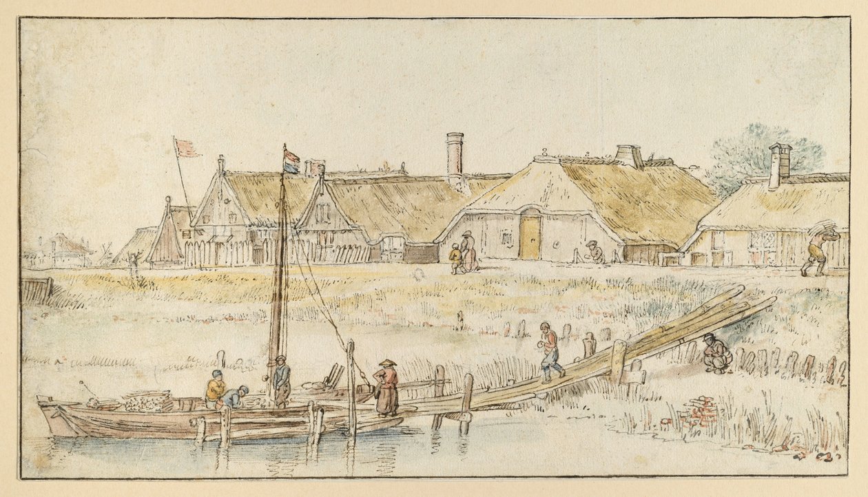 Village Street by the Canal by Hendrick Avercamp
