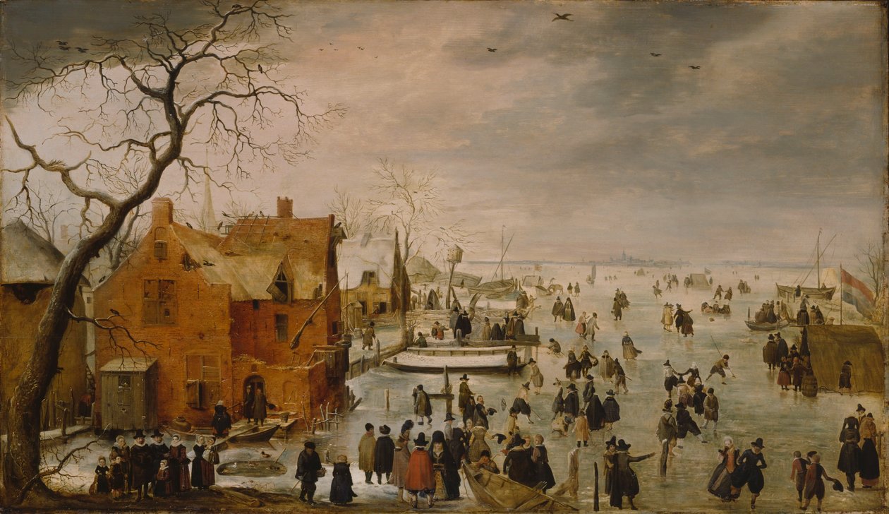 Winter Landscape with Numerous Skaters by Hendrick Avercamp