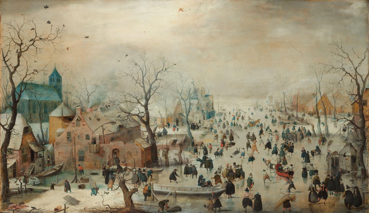Winter Landscape with Ice Skaters by Hendrick Avercamp