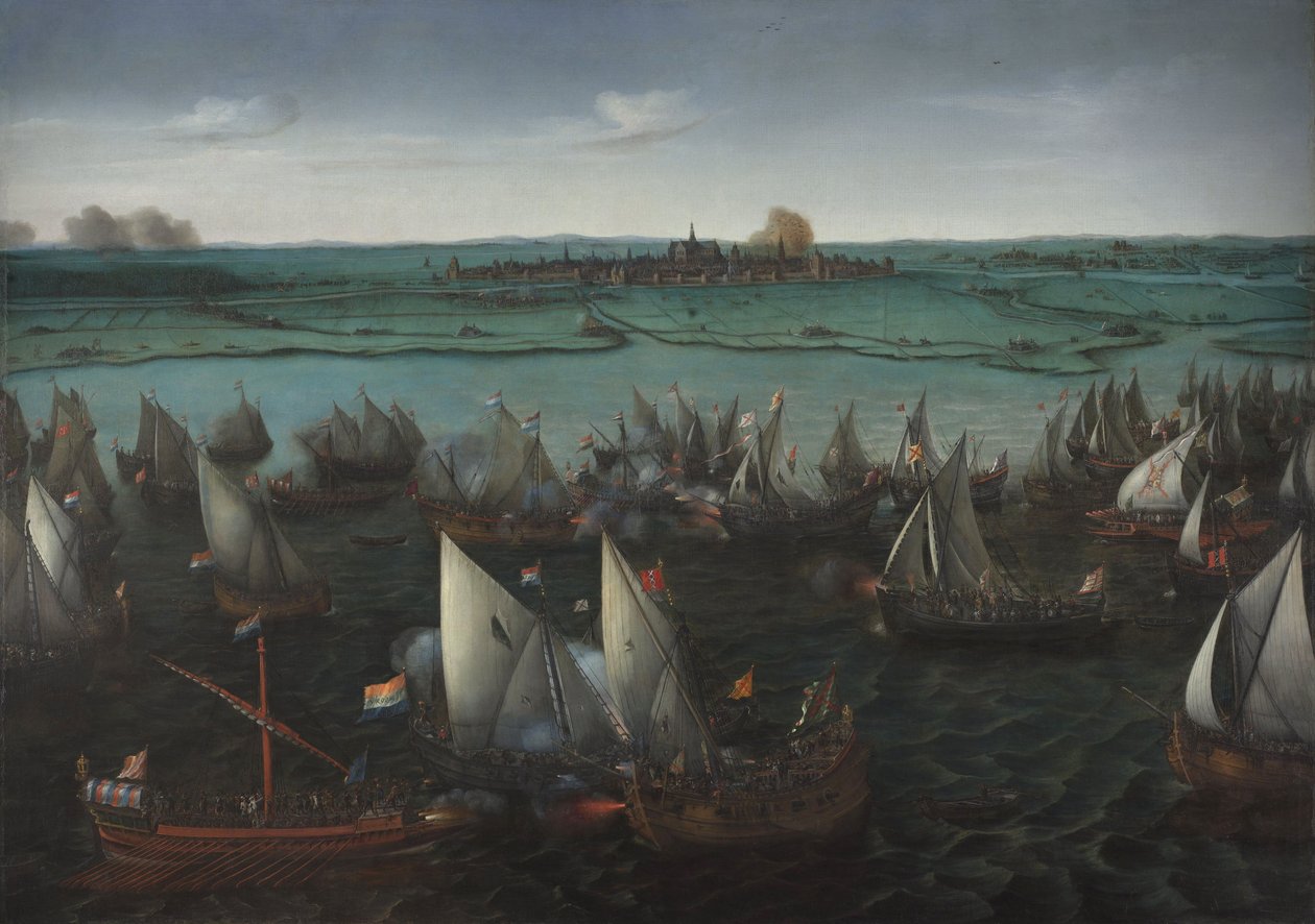 Battle between Dutch and Spanish Ships on the Haarlemmermeer by Hendrick Cornelisz. Vroom