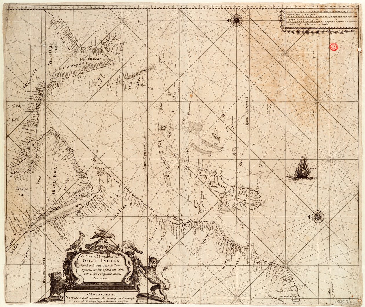 Map of Africa, India and Sri Lanka, c.1680 by Hendrick Doncker
