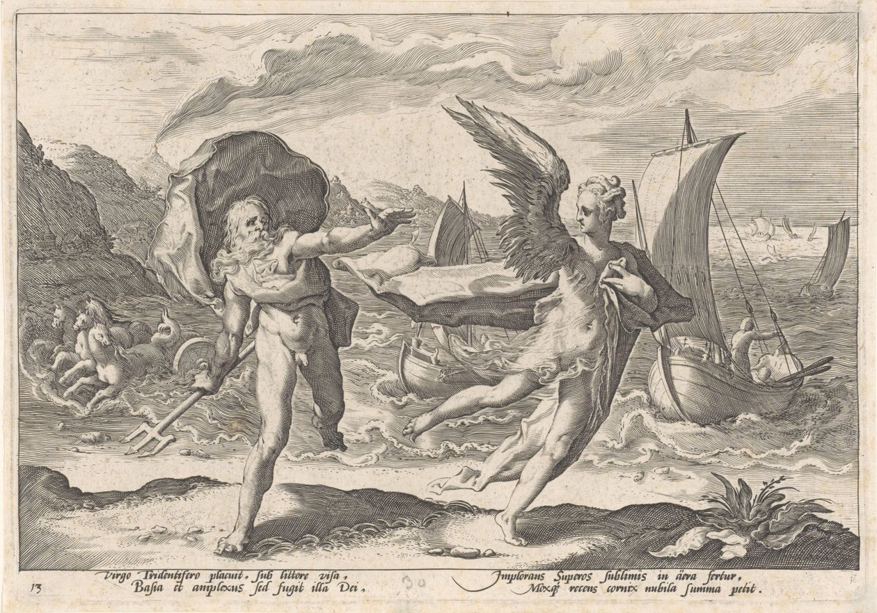 Coronis Transformed into a Crow, from the series Metamorphoses of Ovid by Hendrick Goltzius (workshop of)
