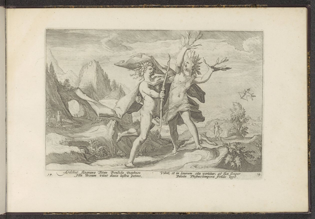 Daphne Turning into a Laurel Tree by Hendrick Goltzius (workshop of)