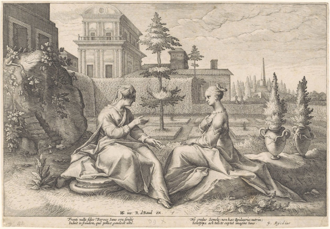 Juno Approaches Semele in the Form of Beroë (Metamorphoses of Ovid) by Hendrick Goltzius (workshop of)
