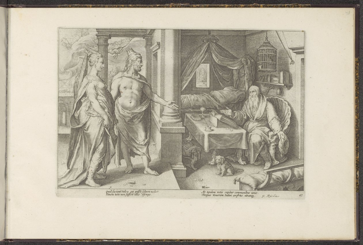 Juno and Jupiter Seek Advice from Tiresias by Hendrick Goltzius (workshop of)