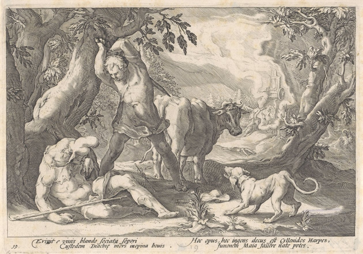 Mercury Killing Argus by Hendrick Goltzius (workshop of)