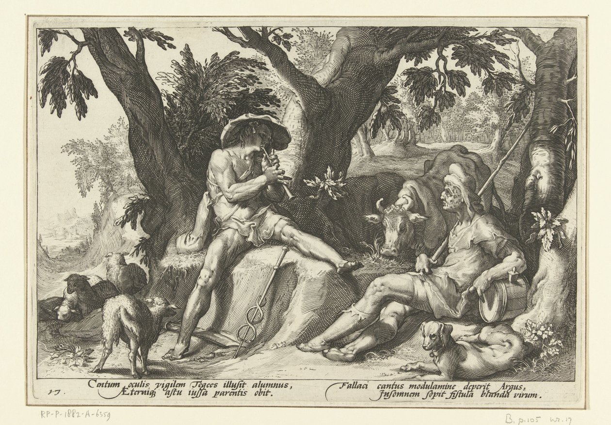Mercury Playing Flute for Argus from Ovid