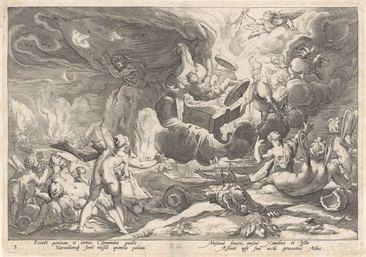Fall of Phaethon (Metamorphoses of Ovid) by Hendrick Goltzius (workshop of)