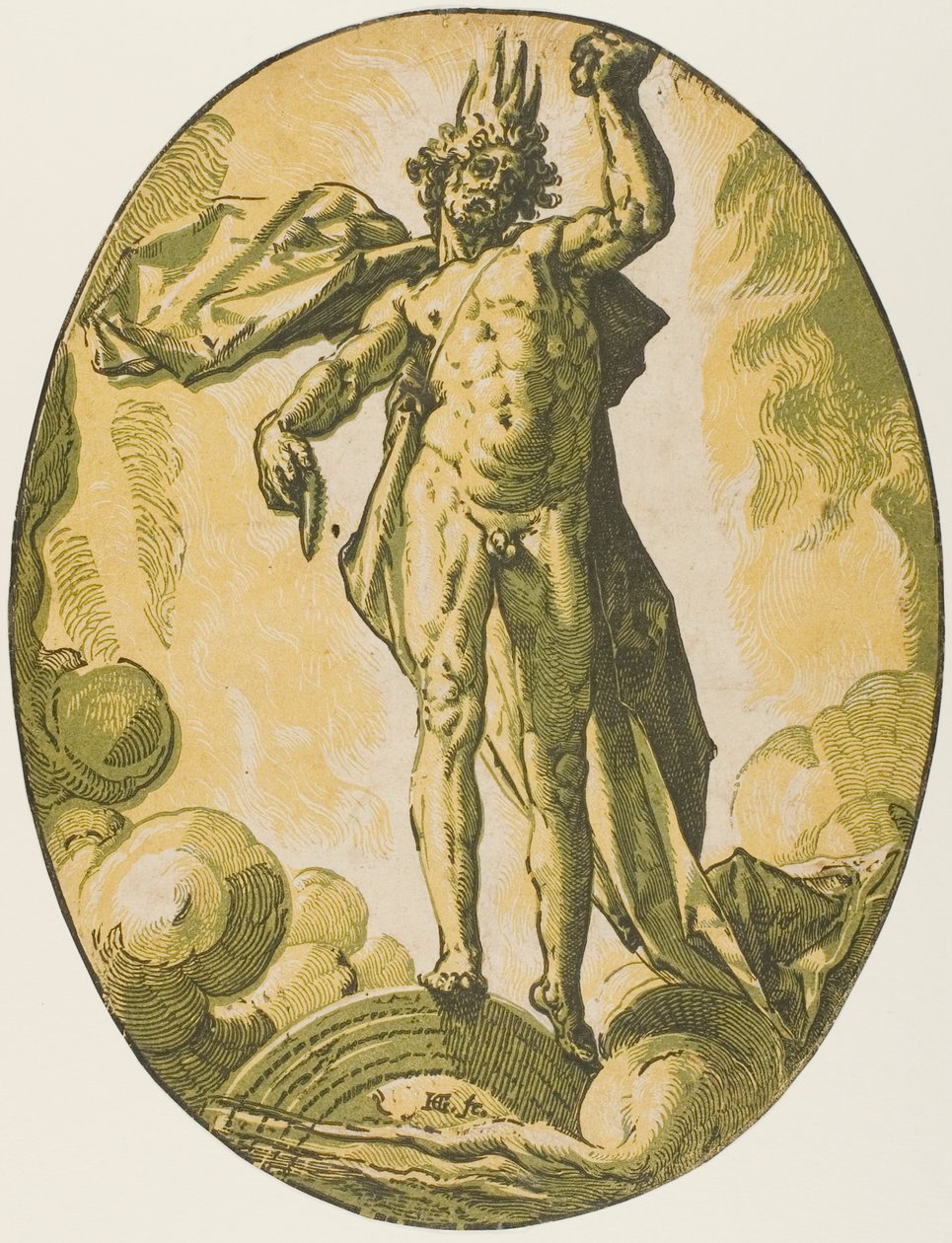 Aether, plate six from Demogorgon and the Deities by Hendrick Goltzius