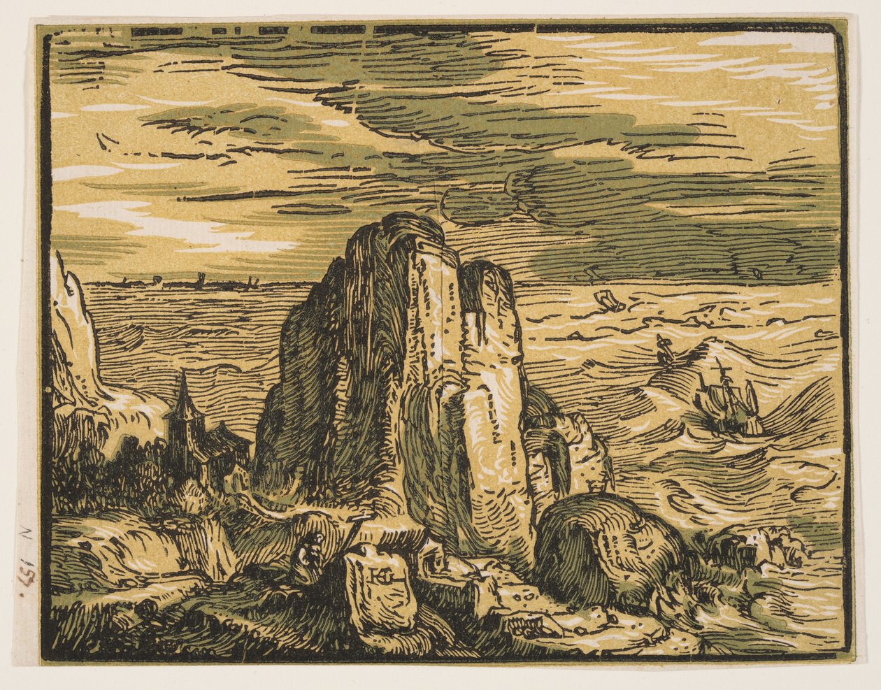 Cliff on a Seashore by Hendrick Goltzius