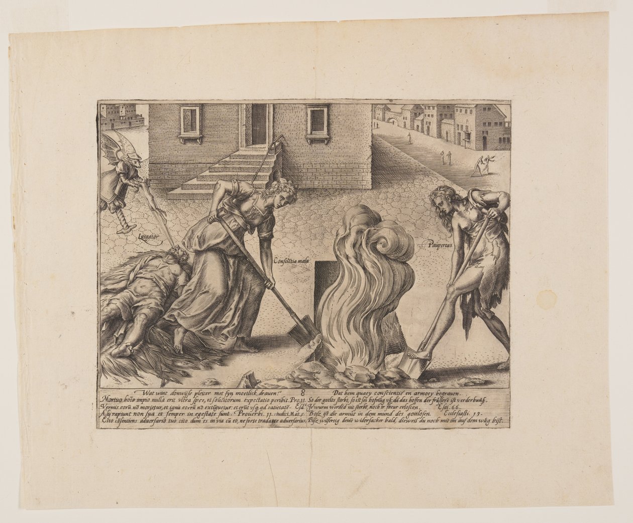 Death of the Foolish Litigant, from Litis Abusus (The Abuses of the Law) by Hendrick Goltzius