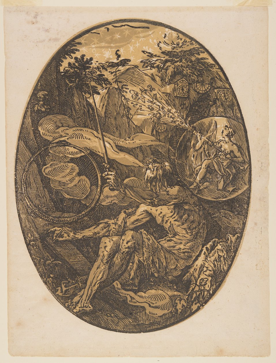 Demogorgon in the Cave of Eternity, from The Deities by Hendrick Goltzius