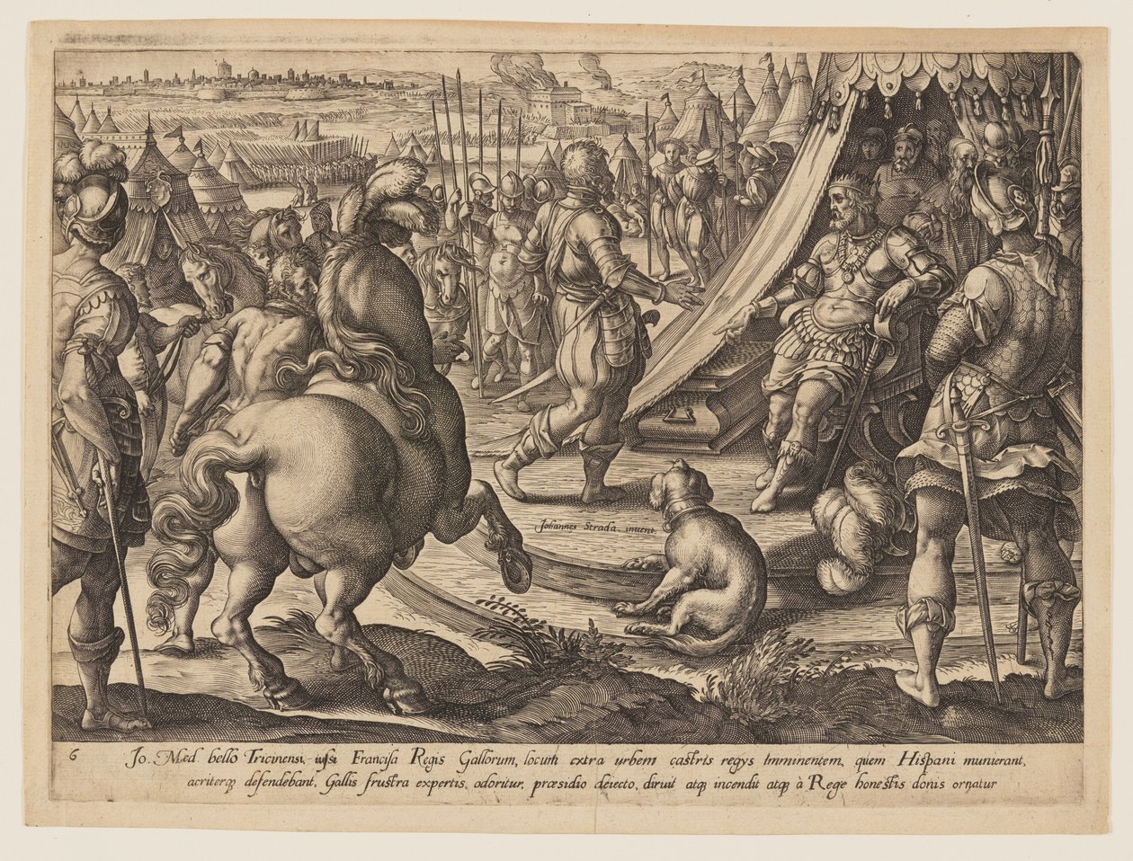 Giovanni de’ Medici before Francis I, plate 6 from The History of Giovanni de’ Medici by Hendrick Goltzius