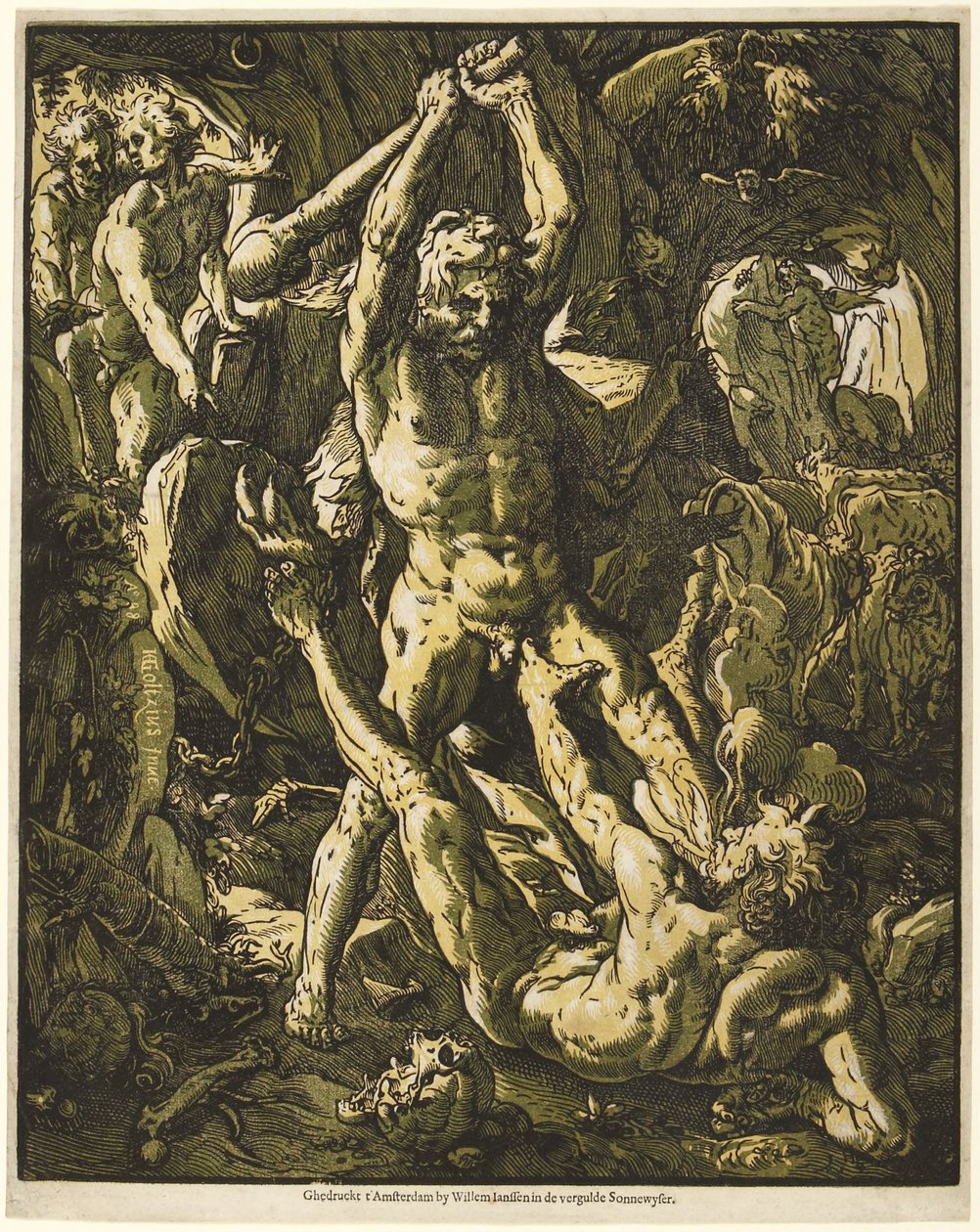 Hercules Killing Cacus by Hendrick Goltzius