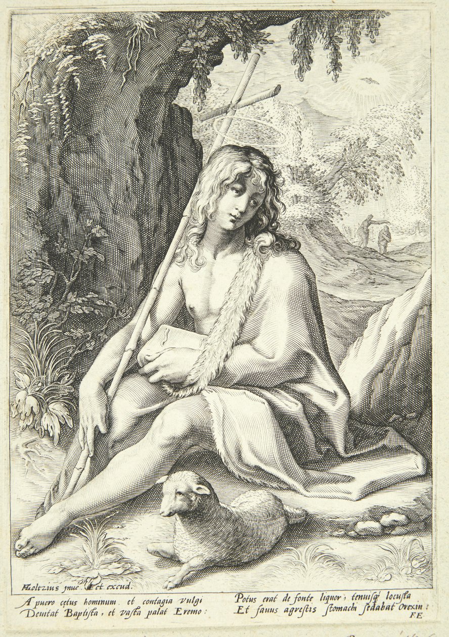 John the Baptist in the Wilderness by Hendrick Goltzius