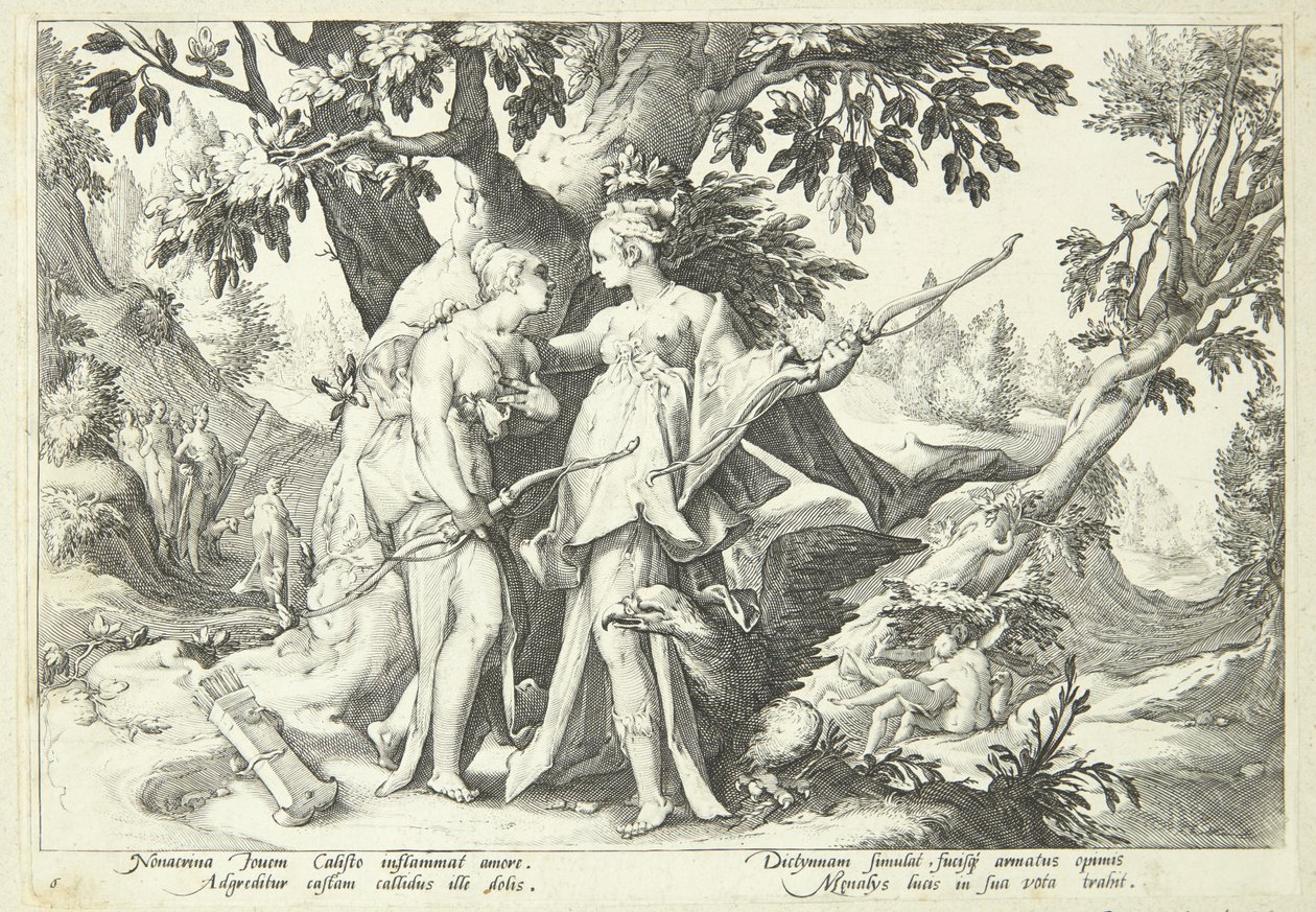 Jupiter Disguised as Diana Seduces Callisto by Hendrick Goltzius