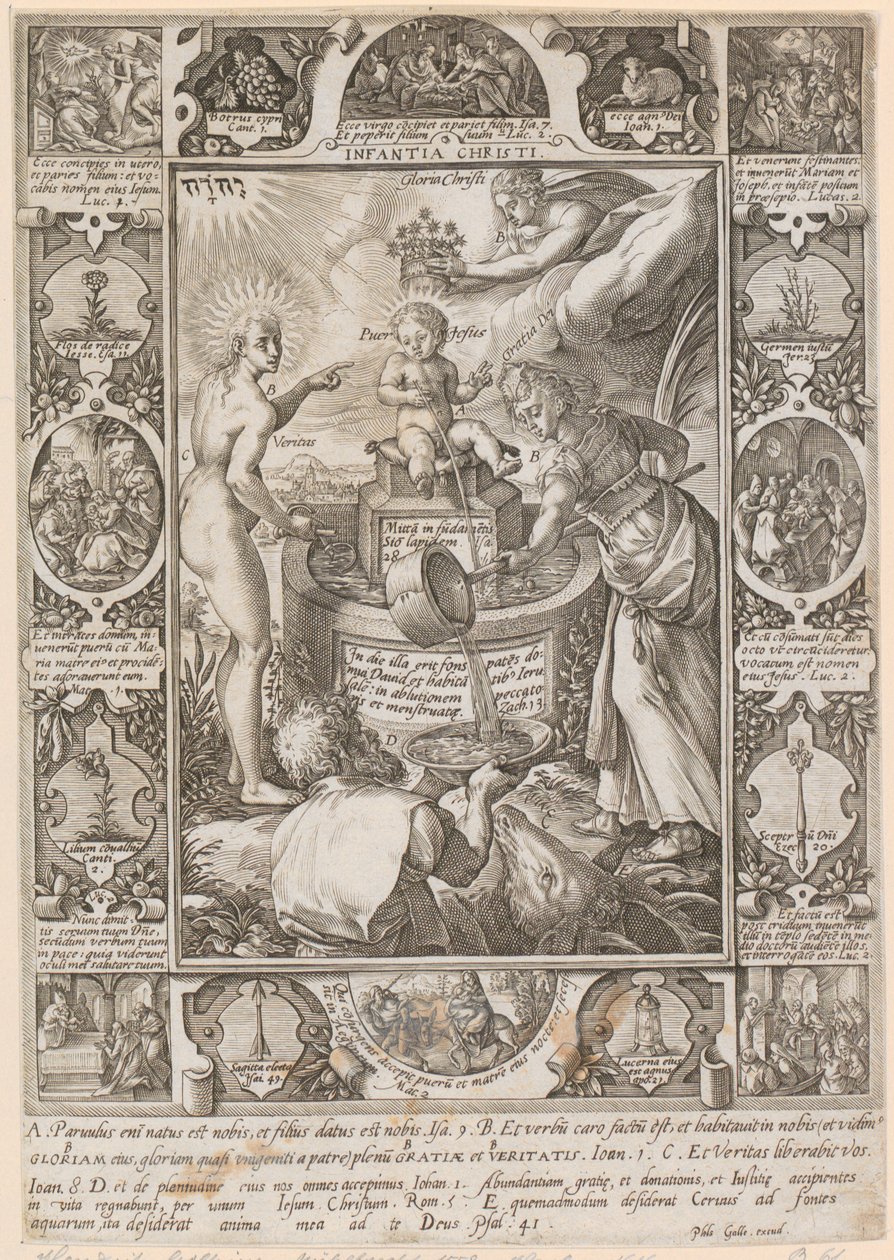 Childhood of Christ, Plate 3 of the Series "The Life of Christ" by Hendrick Goltzius