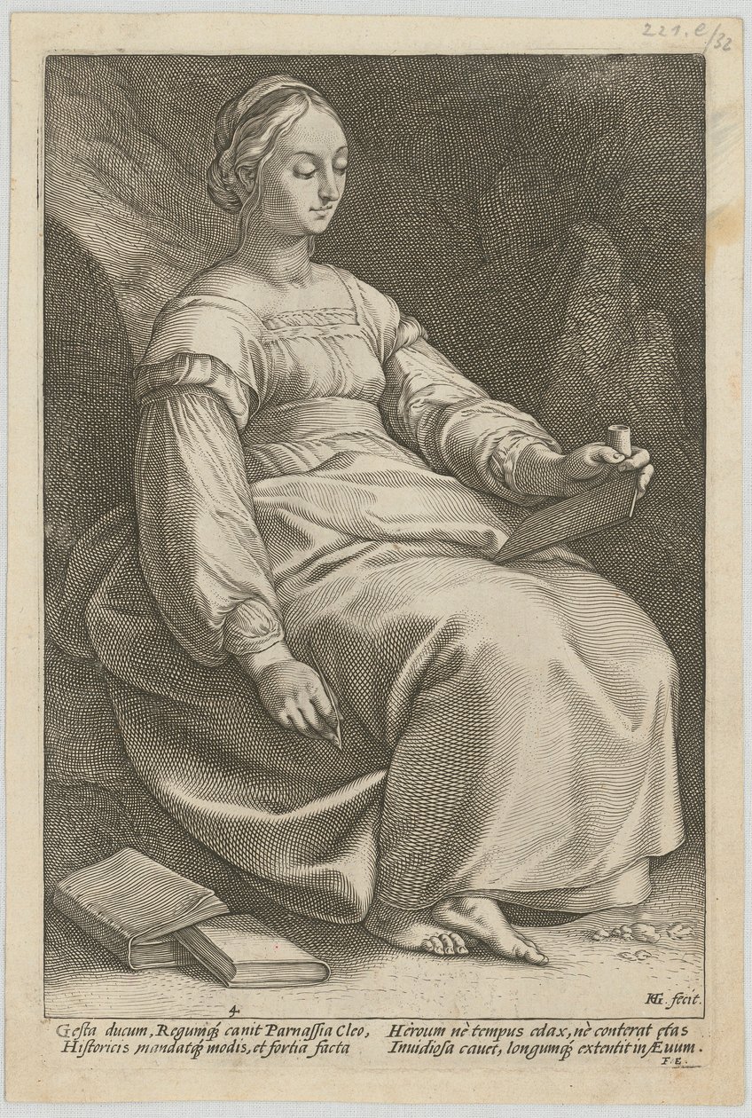 Clio, Plate 4 of the Series "Nine Muses" by Hendrick Goltzius