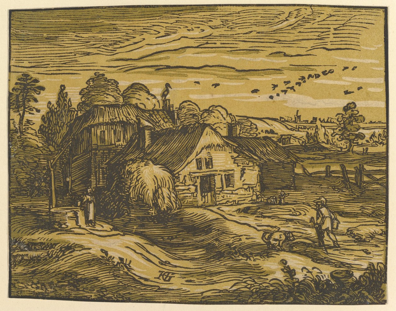 Landscape with Cottage by Hendrick Goltzius