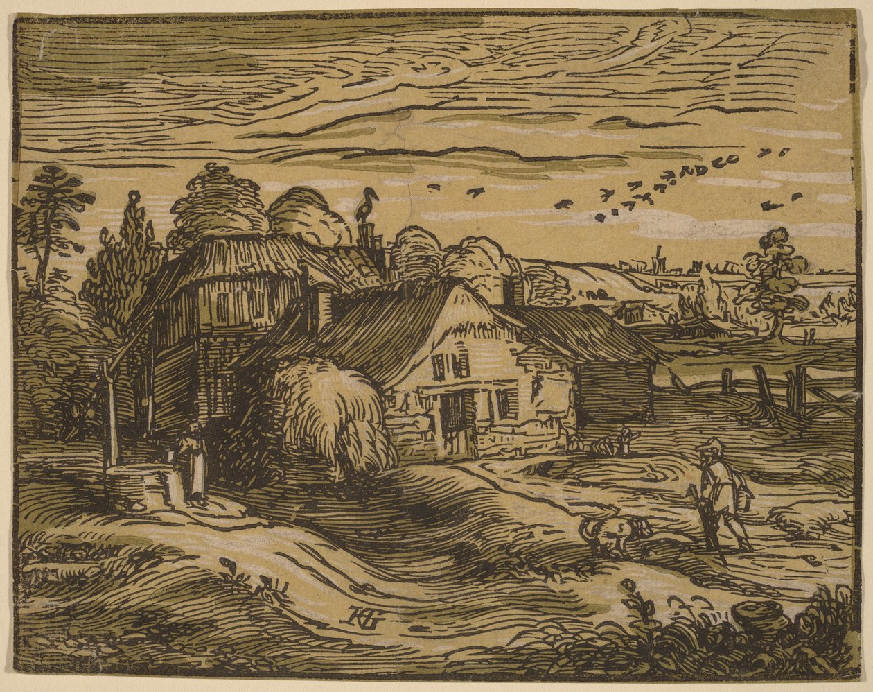 Landscape with a Farmhouse by Hendrick Goltzius