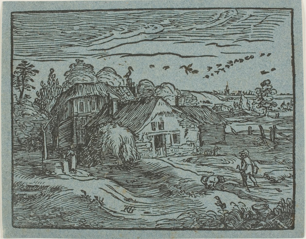 Landscape with a Farmhouse, from Four Small Landscapes by Hendrick Goltzius