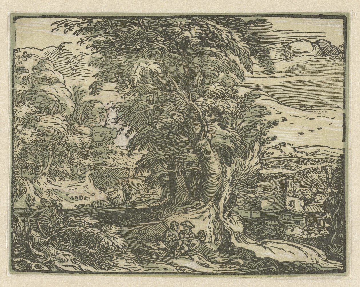 Landscape with Seated Couple by Hendrick Goltzius