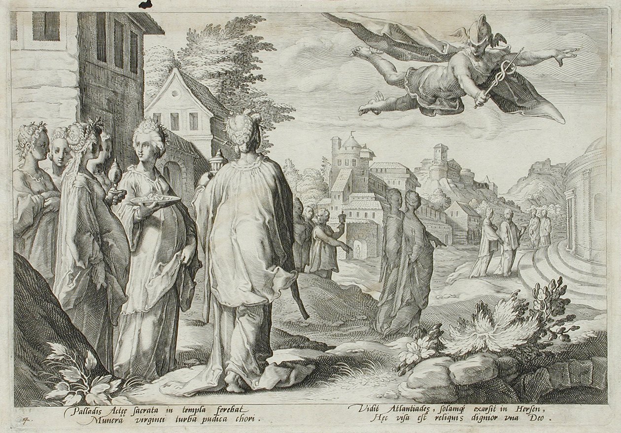 Mercury Enamored of Herse, Daughter of Cecrops by Hendrick Goltzius