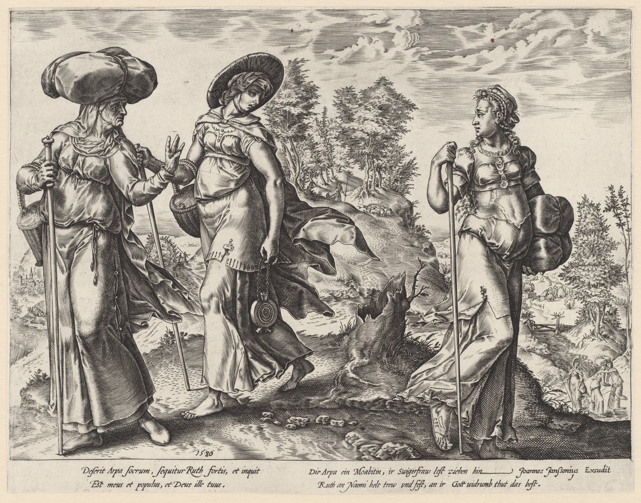 Orpah Leaves Naomi and Ruth by Hendrick Goltzius