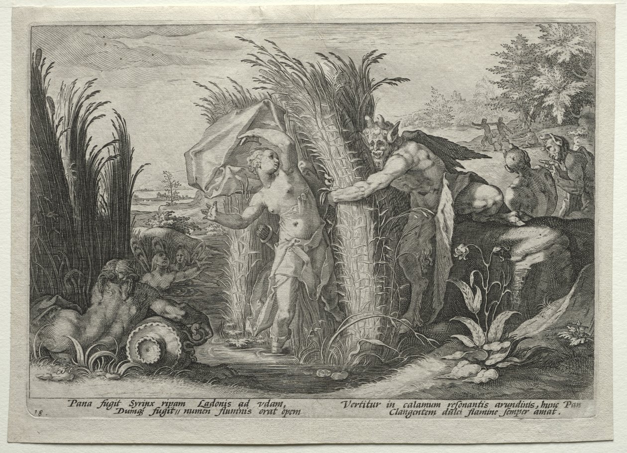 Pan Pursuing Syrinx by Hendrick Goltzius
