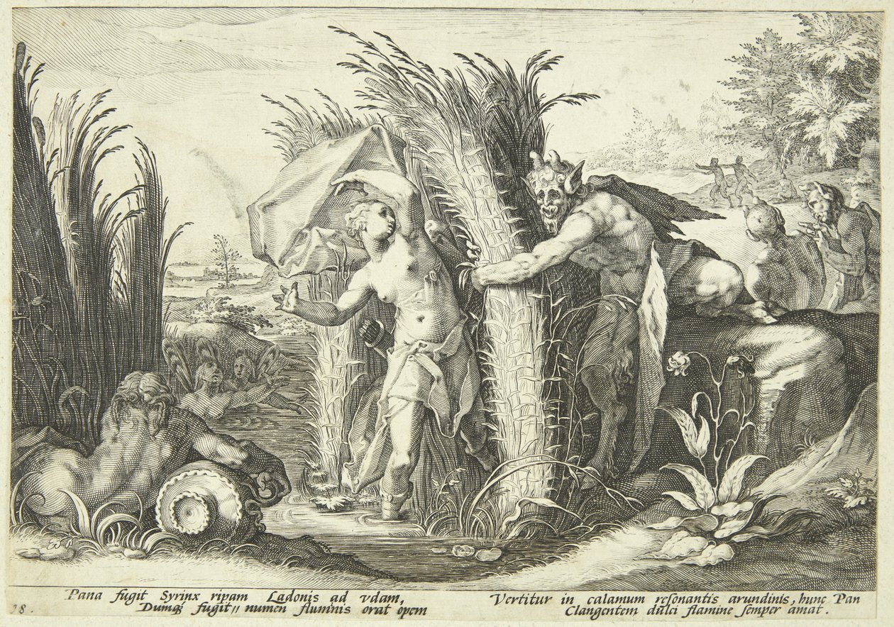 Pan and Syrinx by Hendrick Goltzius