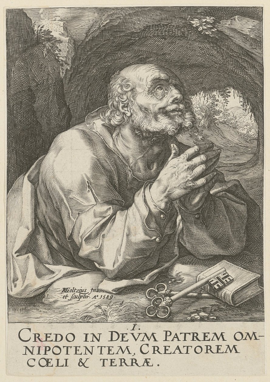 Peter, Sheet 1 of the Series "Christ, the Twelve Apostles and Paul" by Hendrick Goltzius